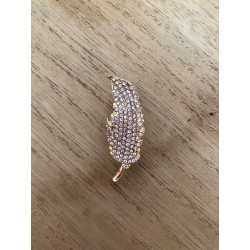 Prendedor Pluma Con Brillantes