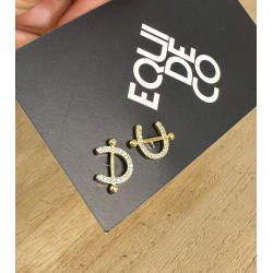Aretas en topo Herradura Con Brillantes